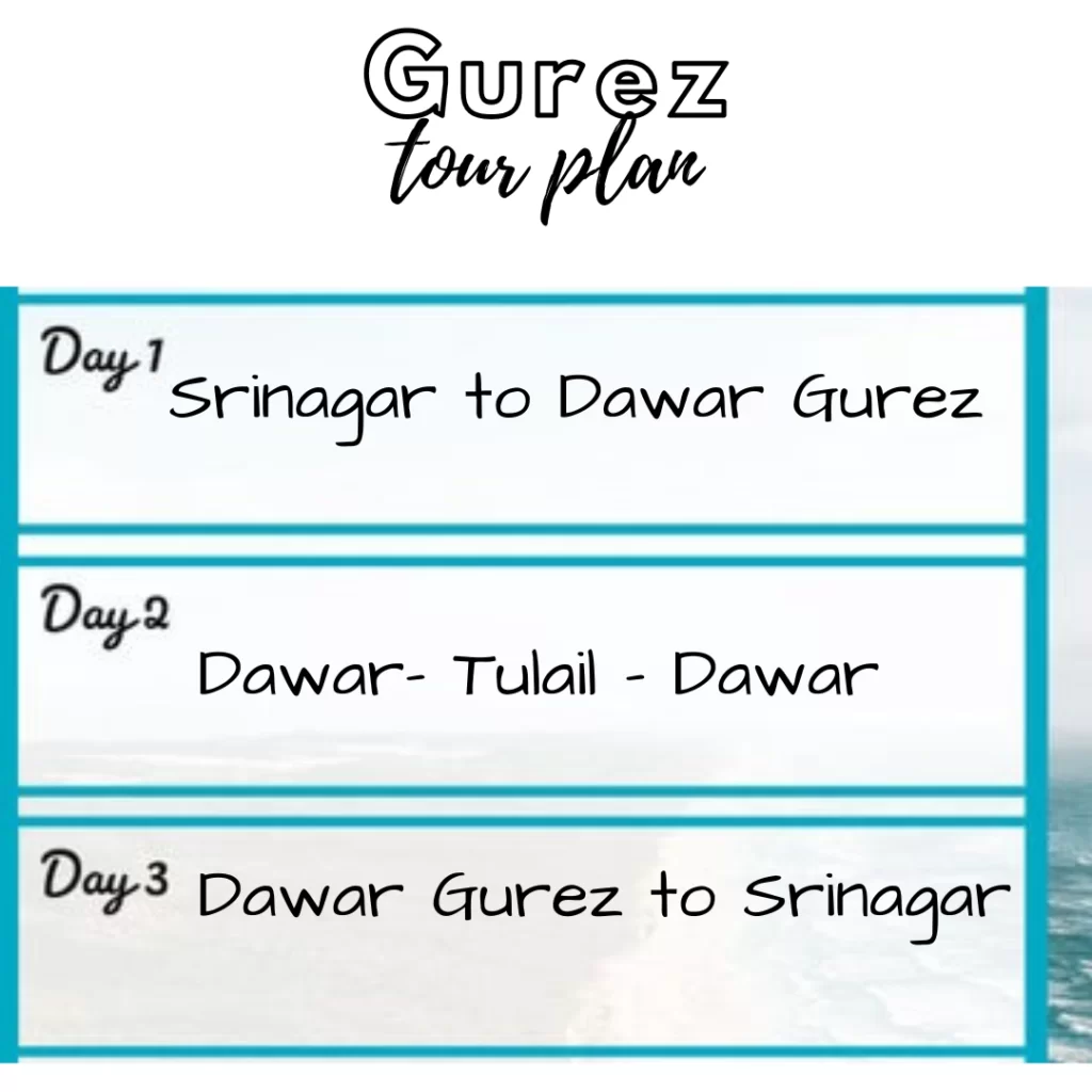 Gurez tour plan and itinerary