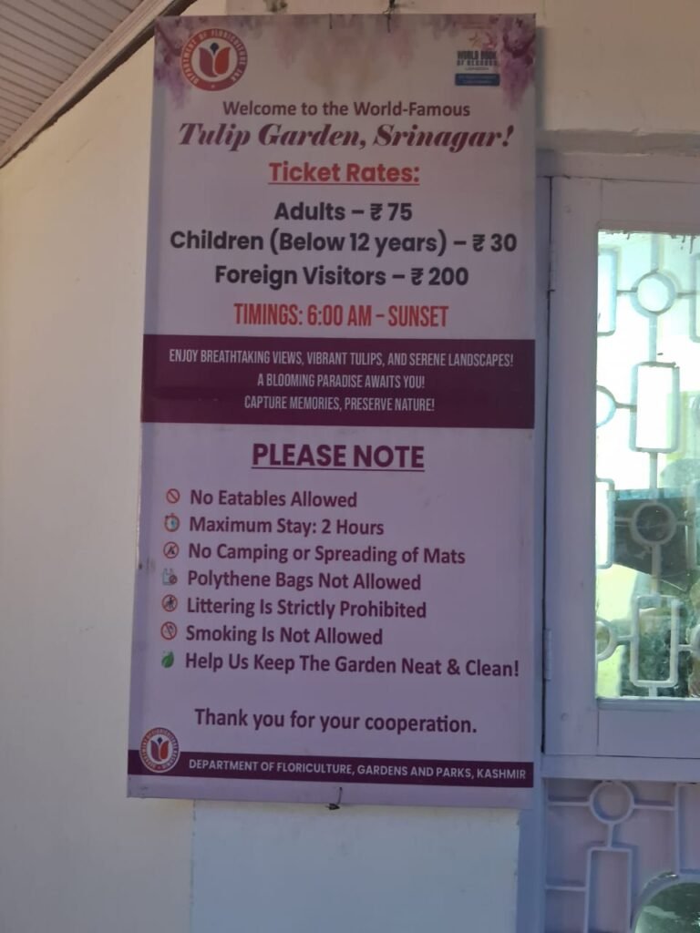 Important Guidelines for Tourists Visiting Tulip Garden