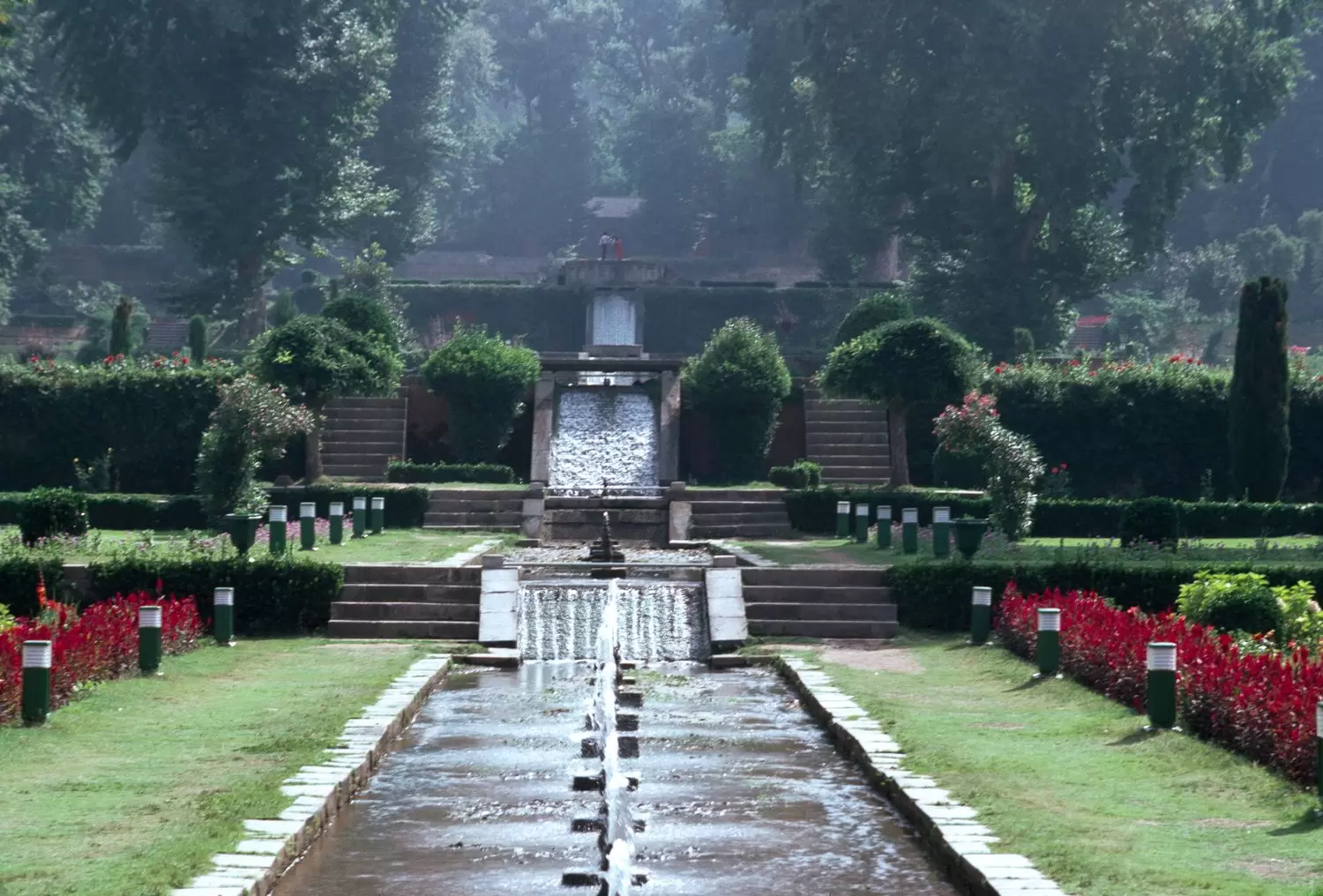 Terraced garden at Nishat Bagh beside Dal Lake