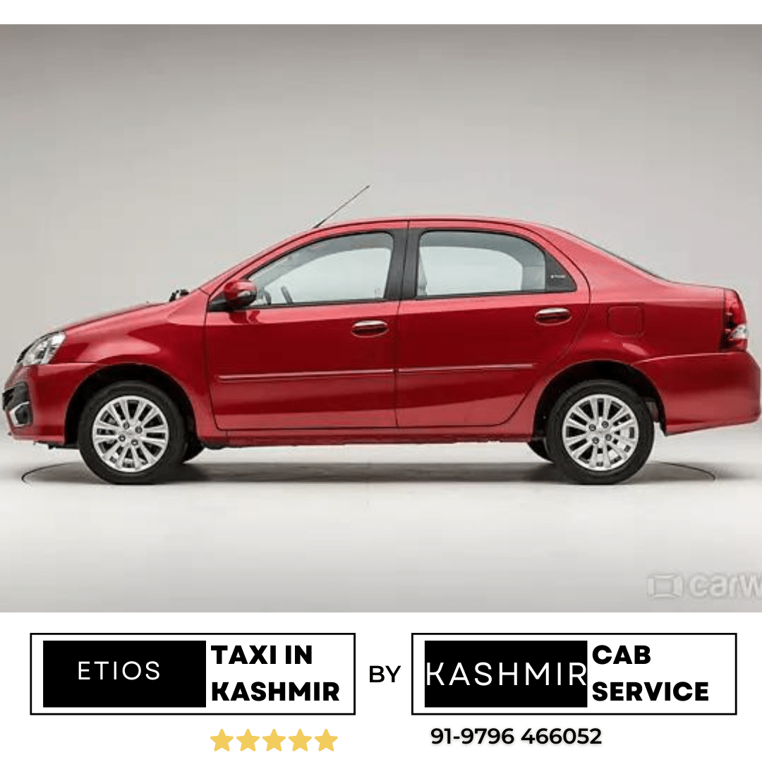 Etios taxi cab service Srinagar in Kashmir by Kashmir Cab service by Travel my Kashmir