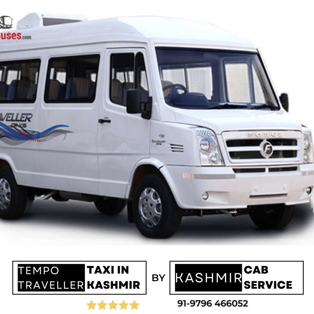 Tempo traveller taxi cab service Srinagar in Kashmir by Kashmir Cab service by Travel my Kashmir
