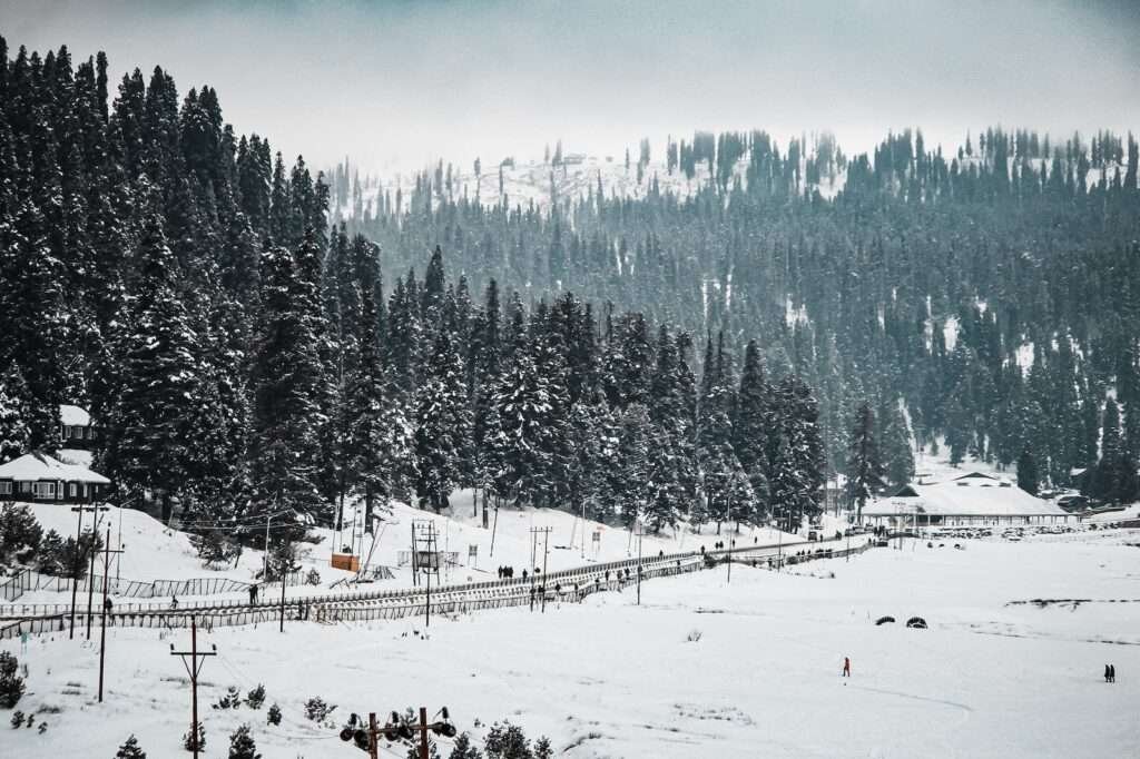 Landscape Photography of snowfall in Gulmarg kashmir