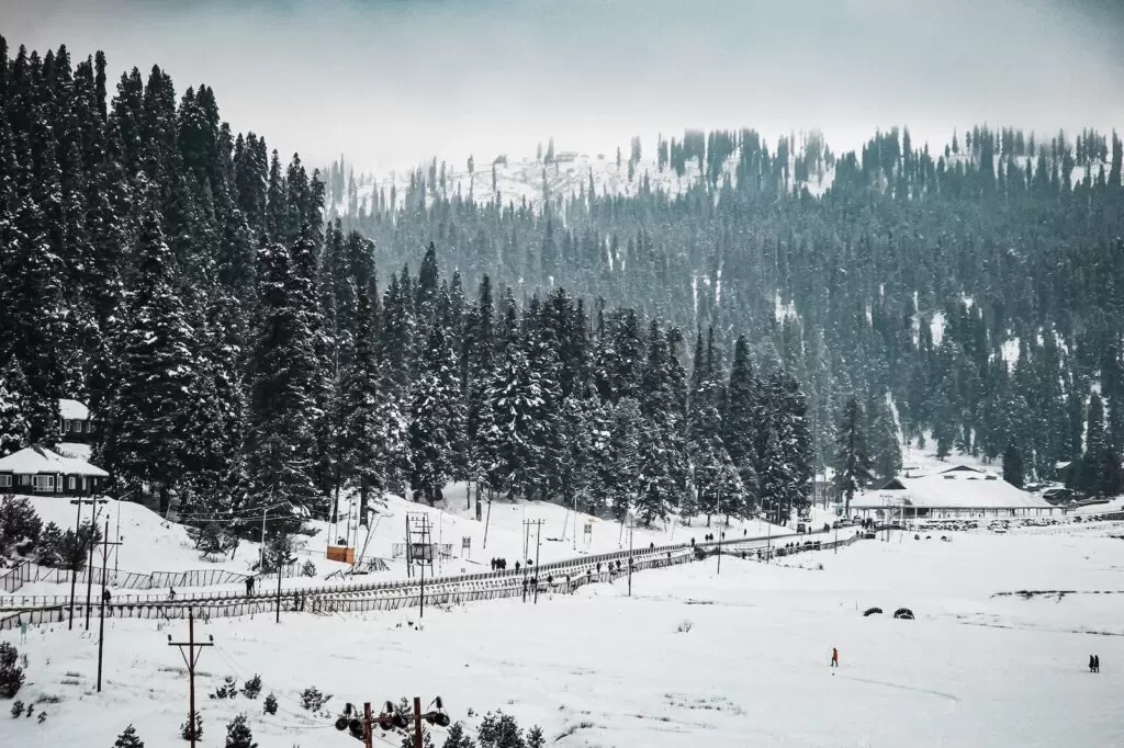 Landscape Photography of snowfall in Gulmarg kashmir