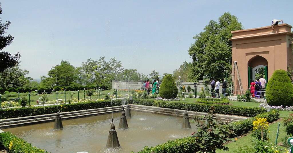 fountains in chasma shahi garden srinagar