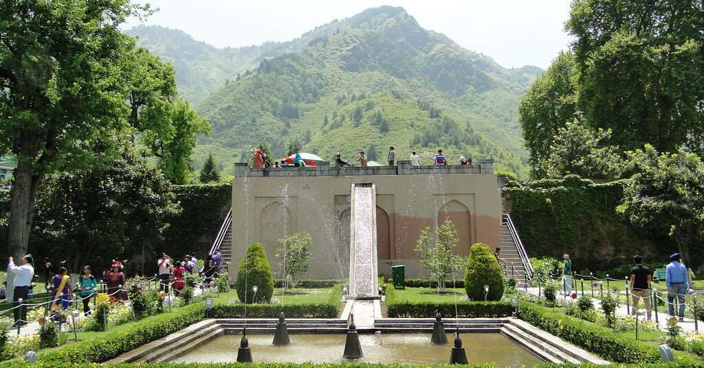 A beautiful view of chashma shahi garden srinagar