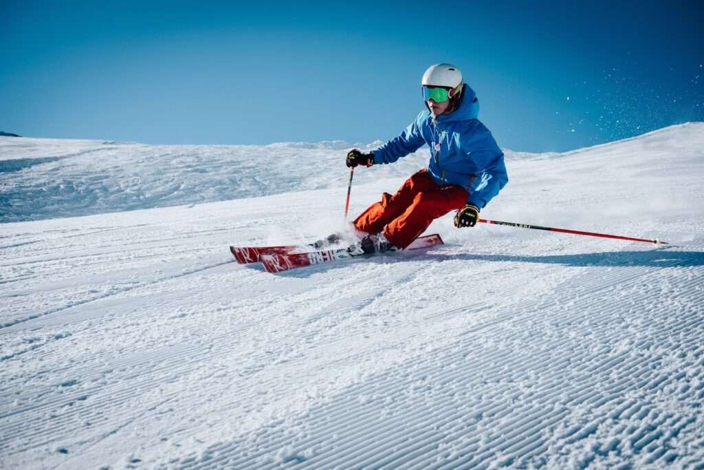 man ice skiing in Gulmarg