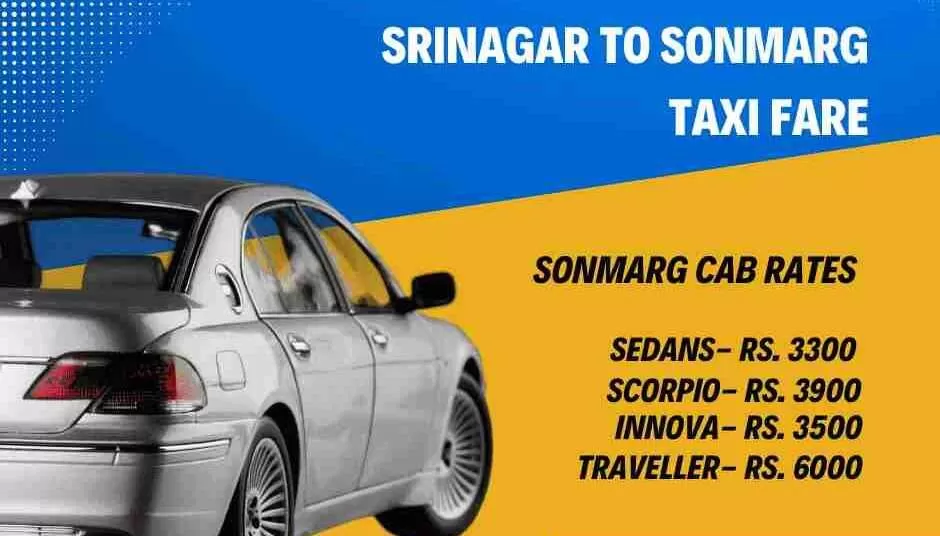 Srinagar to Sonmarg taxi fare