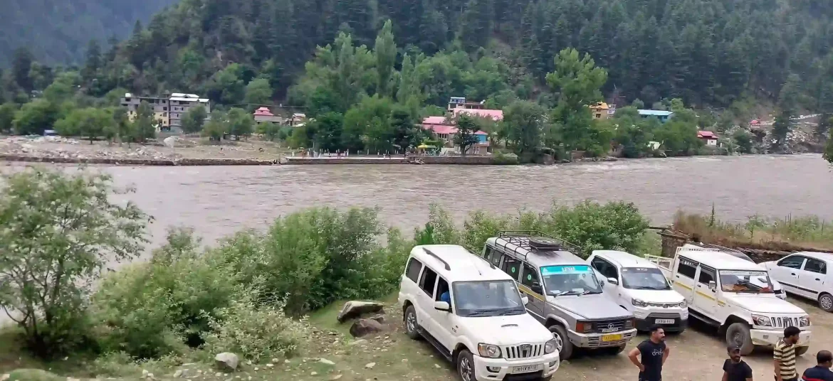 A view of Kishanganga river in Keran valley Kashmir