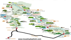 Kashmir great lakes trek map