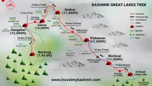 Kashmir great lakes trek map