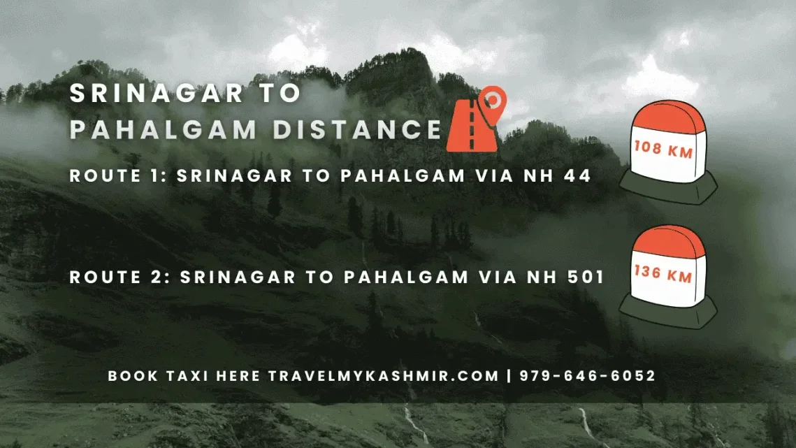 srinagar to pahalgam distance- Travel My Kashmir