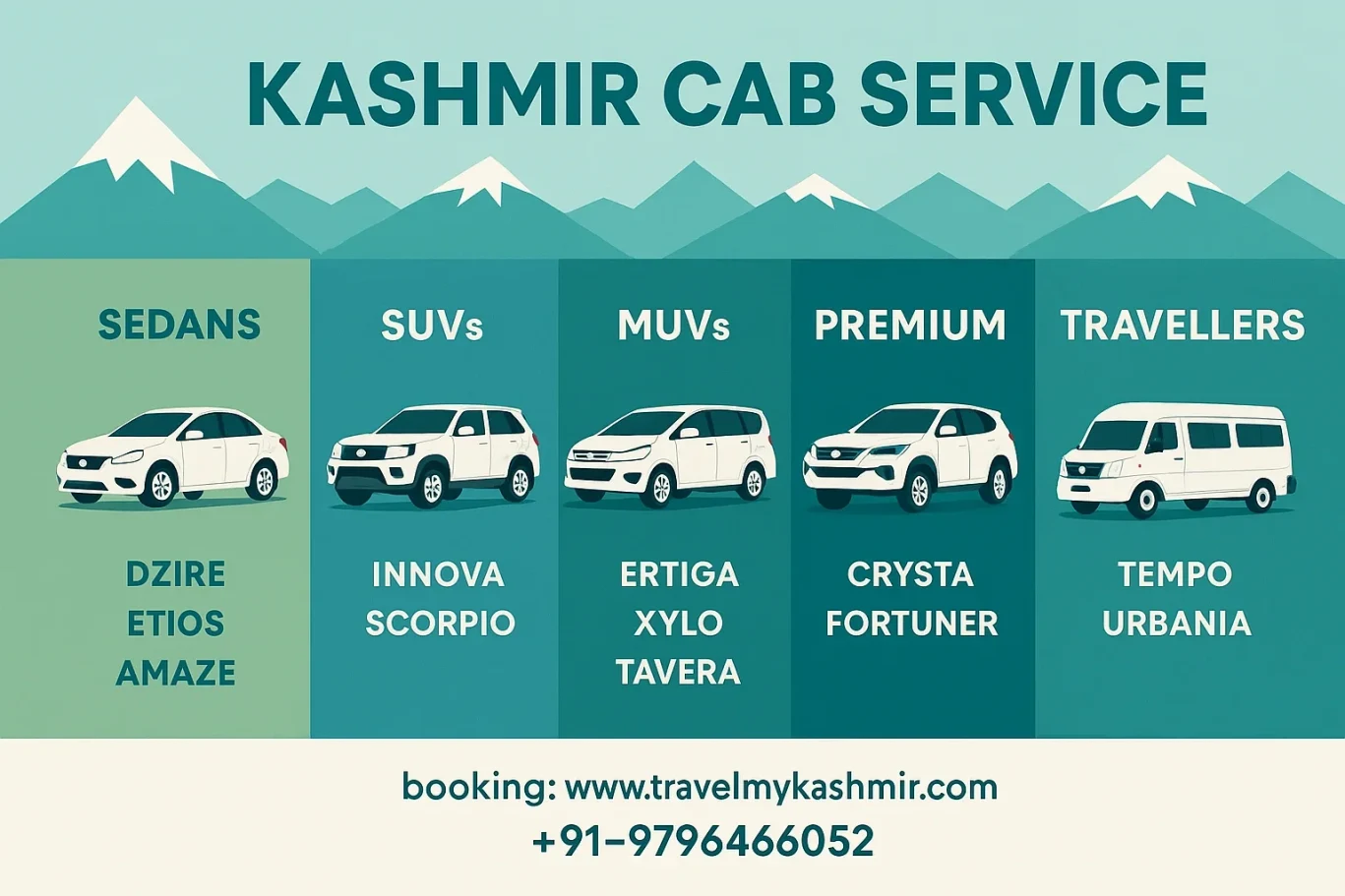 Kashmir cab service by Travel my Kashmir