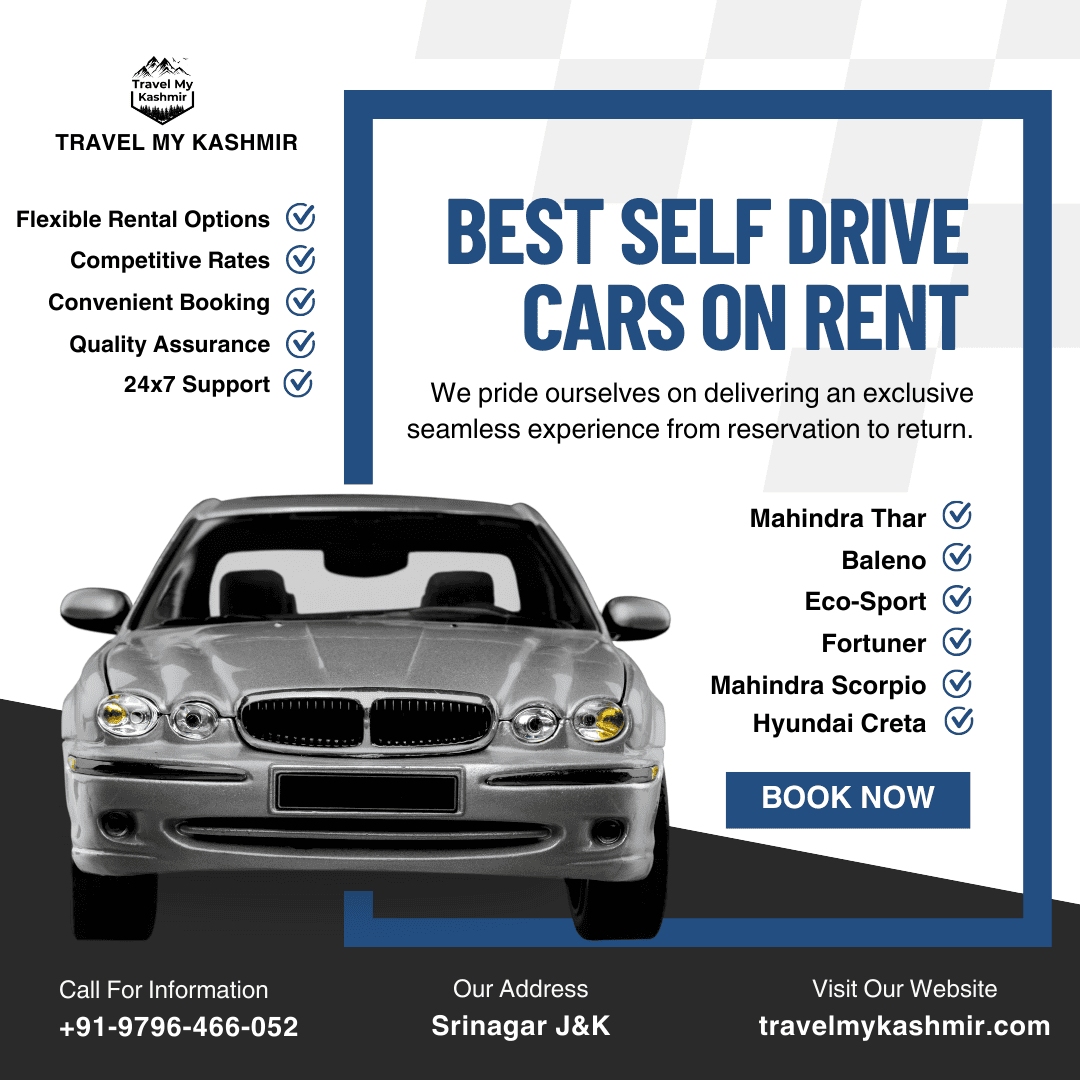 Self drive cars on rent in Kashmir by Travel My Kashmir