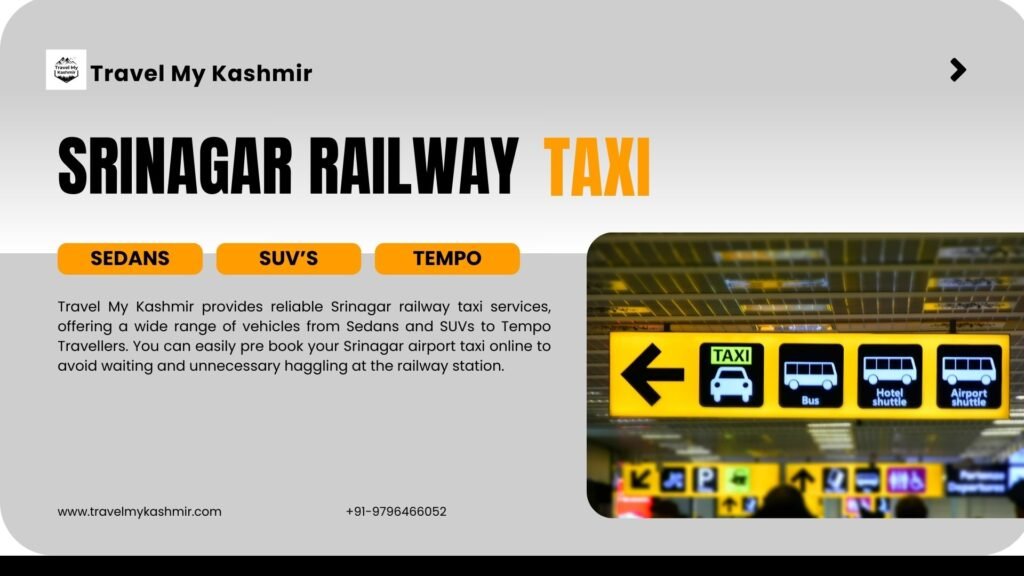 Srinagar railway taxi service booking by Travel My Kashmir