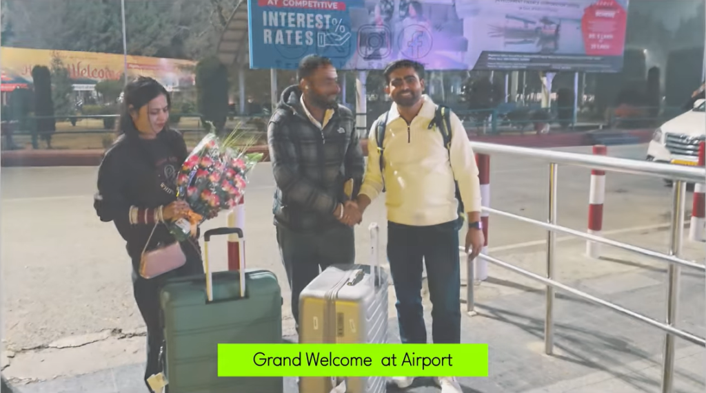 Welcoming our guests at Srinagar Airport- Srinagar airport taxi service by Travel My Kashmir