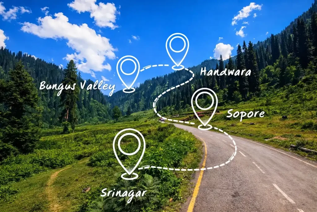 Srinagar to Handwara to Bangus valley Road