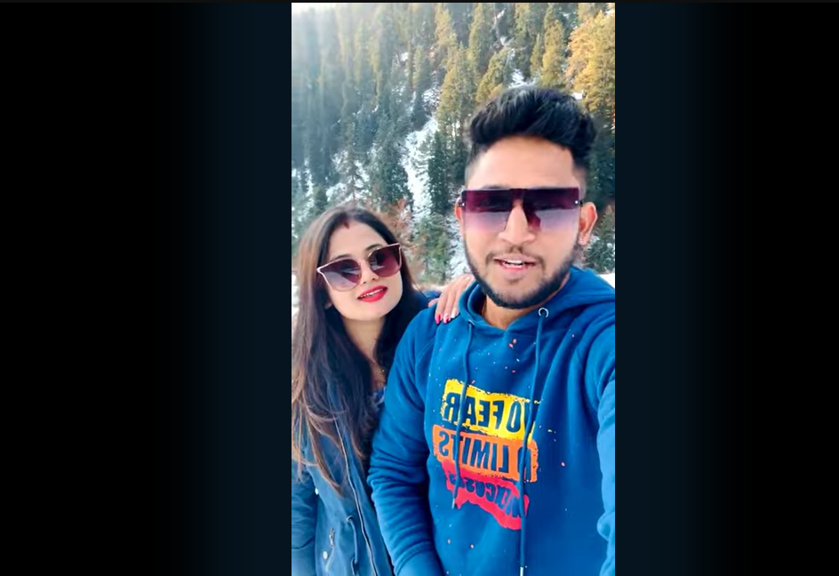 Couple capturing beautiful moments on their honeymoon in Kashmir, planned with Travel My Kashmir