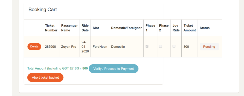 Gulmarg gondola ticket booking steps