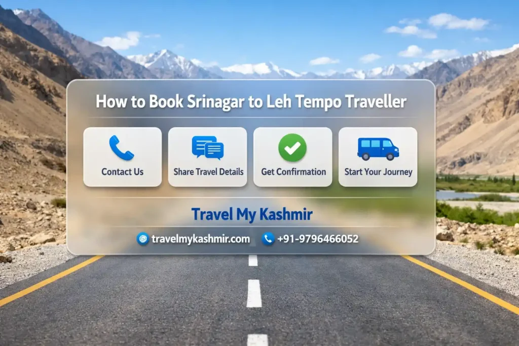 How to book Srinagar to Leh tempo traveller- Travel My Kashmir Tour and travel Agency