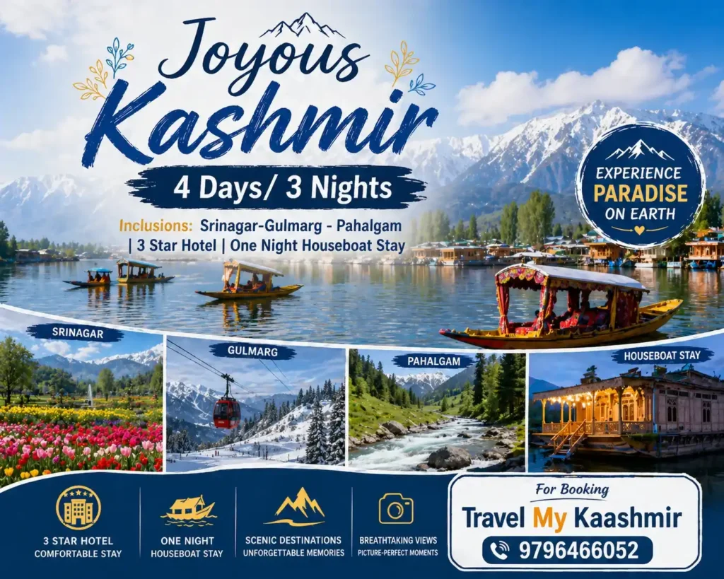 Joyous Kashmir- 4 Days-3 Nights- Kashmir Tour Packages