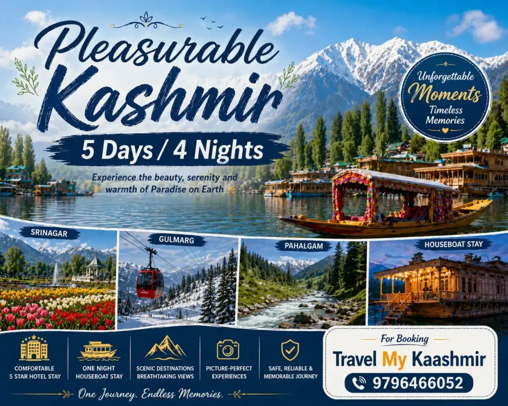 Pleasurable Kashmir 5 Days-4 Nights- Kashmir Tour Packages by Travel My Kashmir