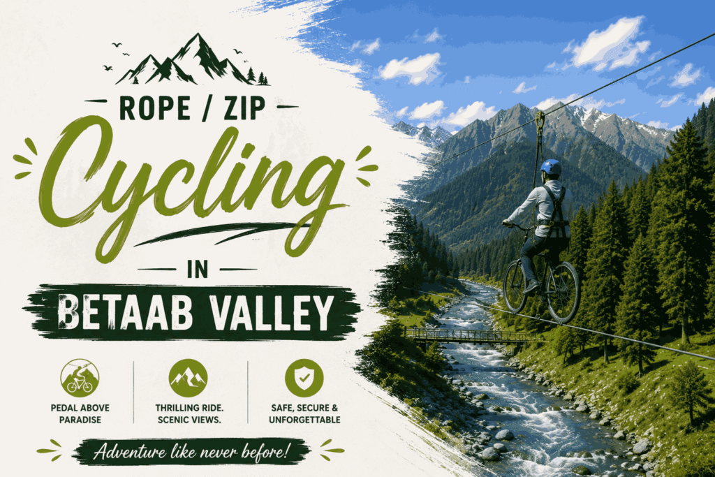 Activities in Betaab valley- Zip cycling