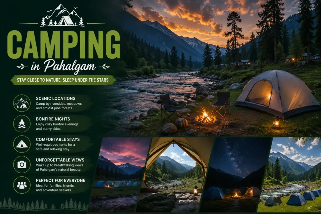 Activities to do in pahalgam- camping in Pahalgam