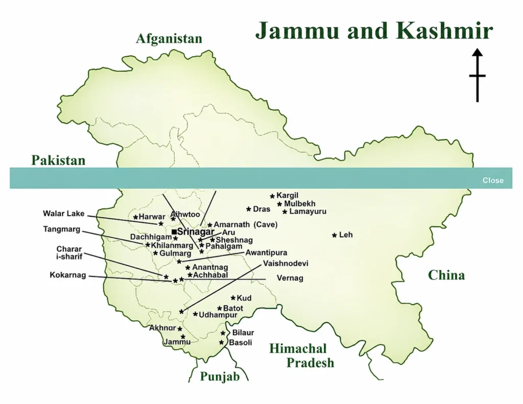 Kashmir Tourist Map by Travel My Kashmir