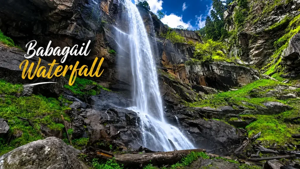 A beautiful view of Babagail Waterfall limber Baramulla, Kashmir