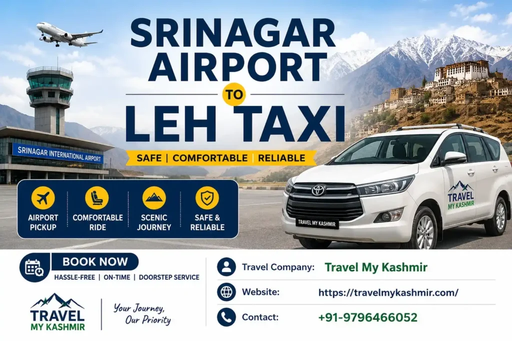 Srinagar Airport to Leh Ladakh taxi Service