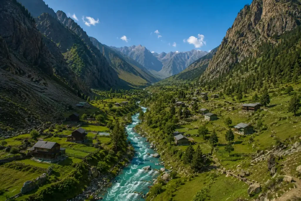 Remote Gurez Valley in Kashmir near the Line of Control where foreign nationals require a Deputy Commissioner permit to trek