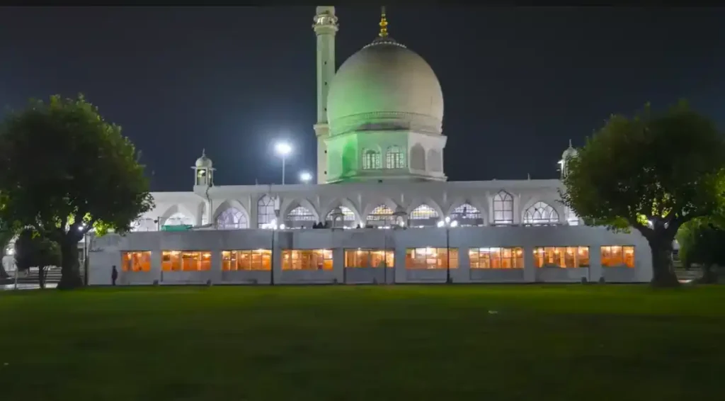 Night view of Hazratbal Shrine Srinagar Kashmir