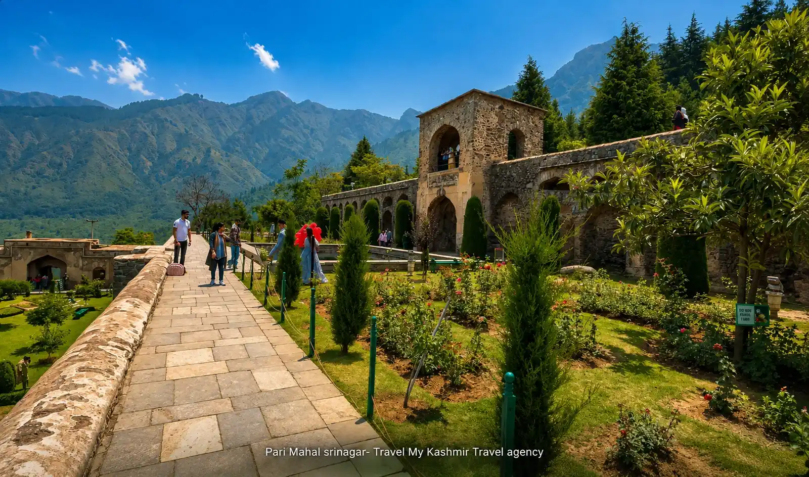 Terraced hillside garden at Pari Mahal, Srinagar