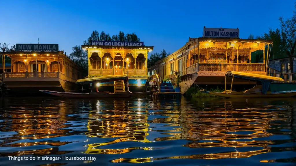 Things to do in Srinagar- Houseboat Stay