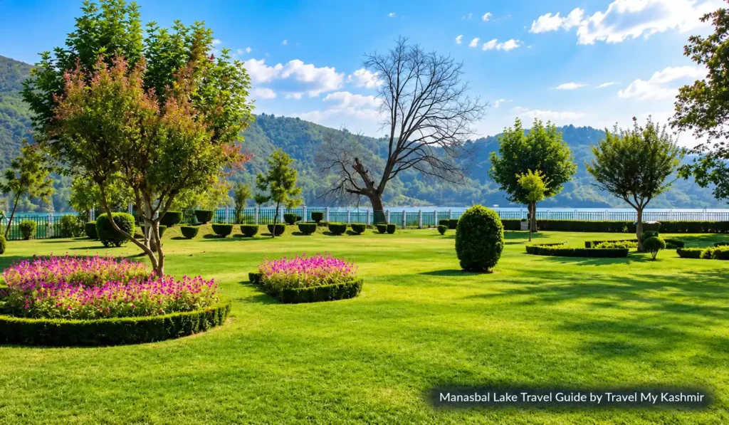 Manasbal-Lake-Jarokha-Garden-Panorama