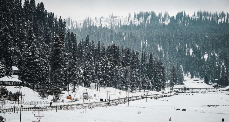 Landscape Photography of snowfall in kashmir