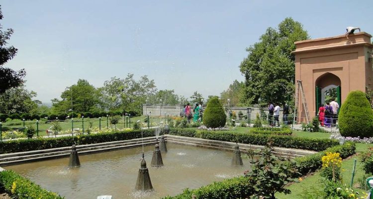 fountains in chasma shahi garden srinagar