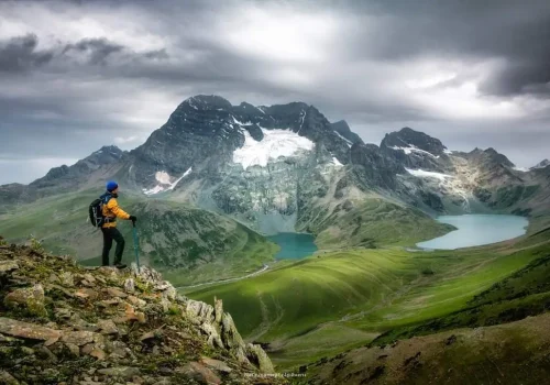 A view of Gangbal and Nandkul Lakes -Kashmir great lakes trek