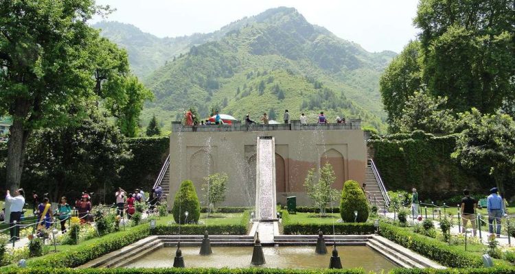 A beautiful view of chashma shahi garden srinagar